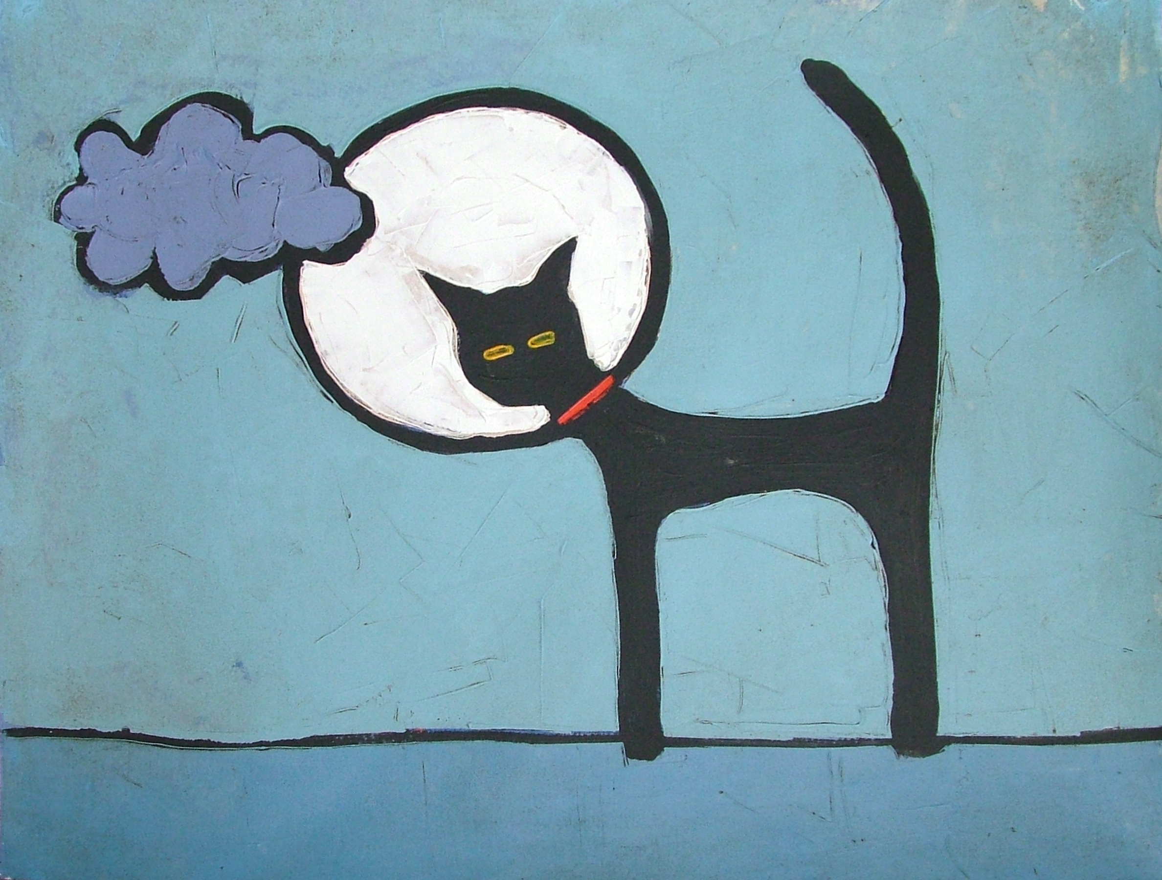 CAT AND FULL MOON