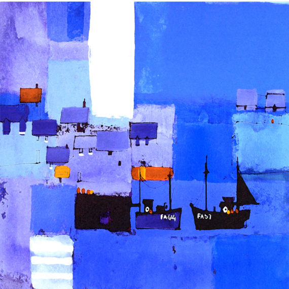 Harbour Abstraction Blue by Colin Ruffell