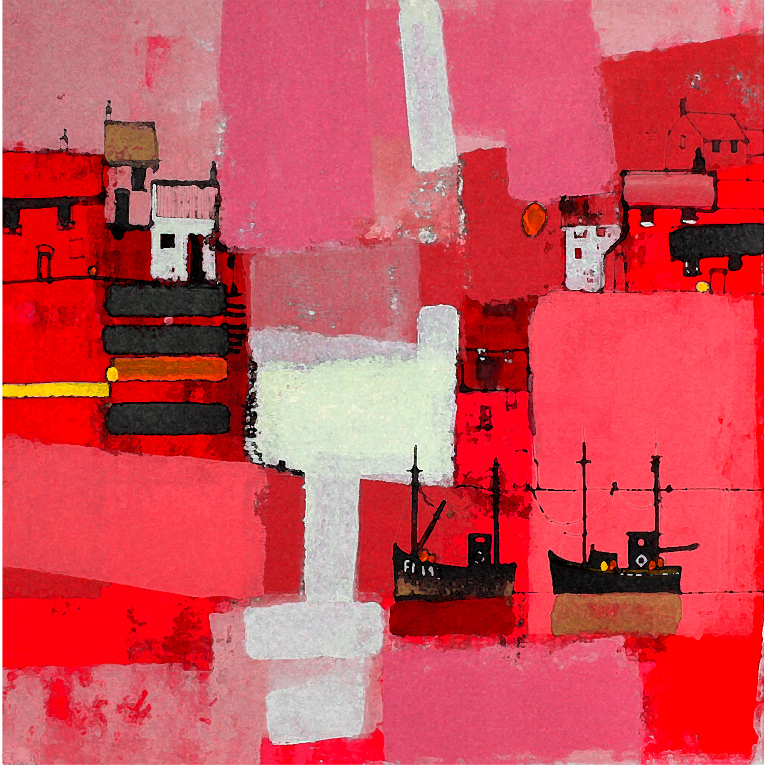 Harbour Abstraction Pink by Colin Ruffell