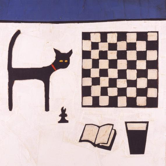CAT AND CHESSBOARD by Colin Ruffell