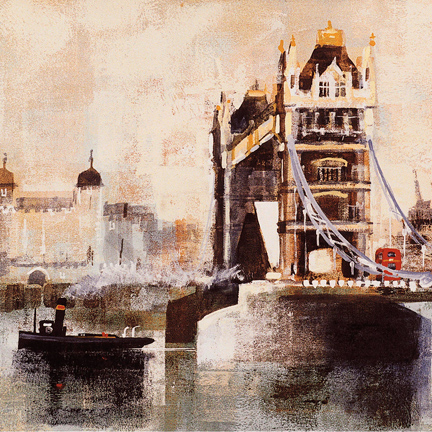 TOWER BRIDGE AND TUG card